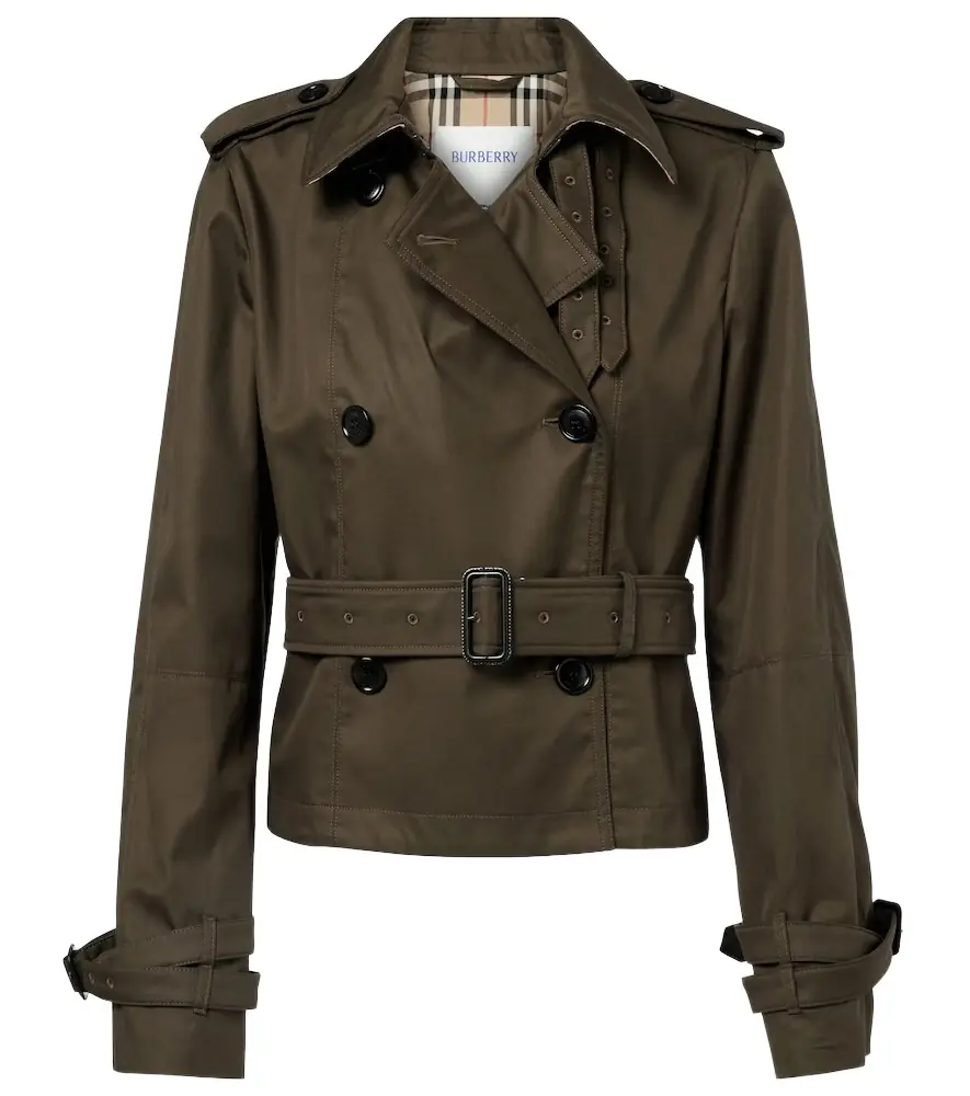 Burberry Cropped cotton gabardine trench jacket