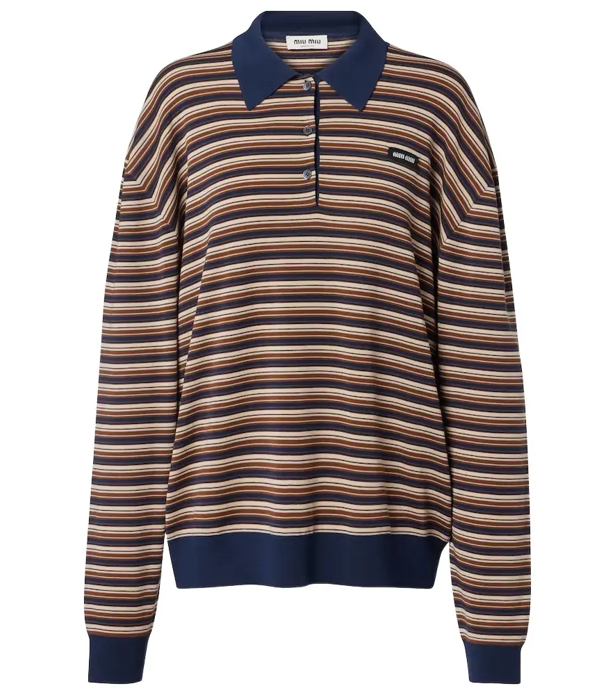 Miu Miu Striped virgin wool polo sweater