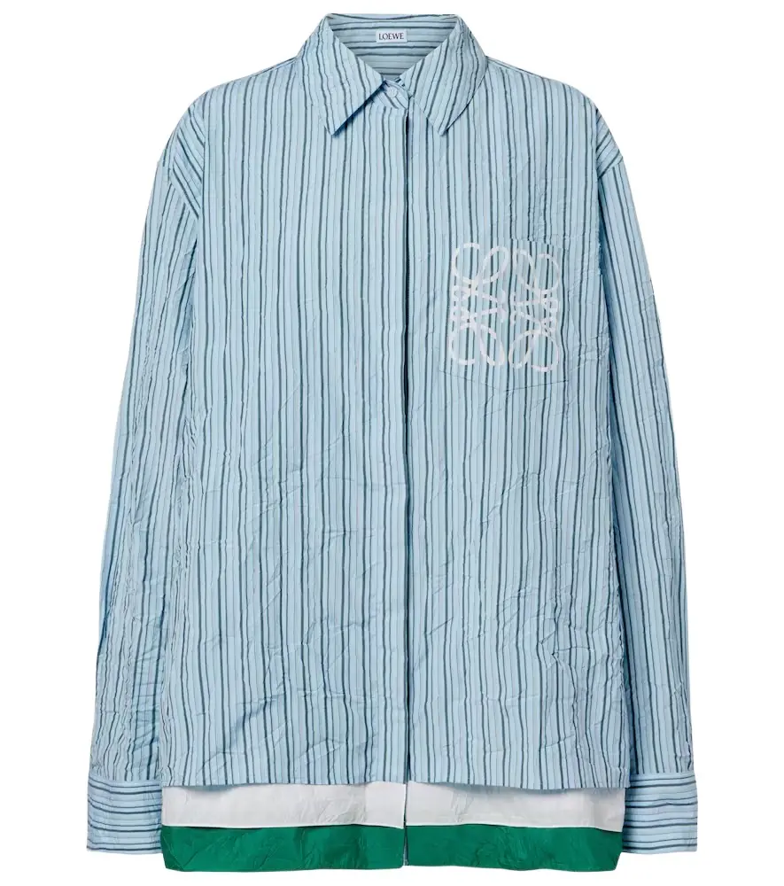 Loewe Anagram cotton-blend poplin shirt