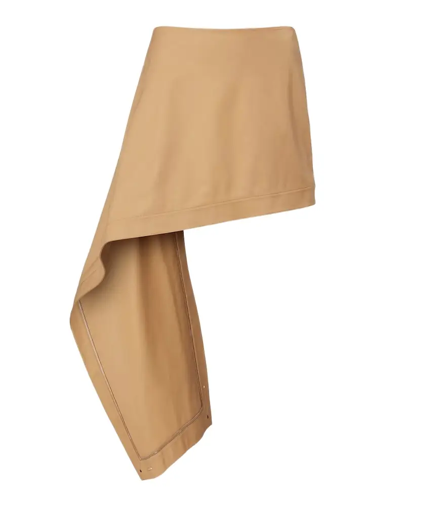 Loewe Asymmetric silk-trimmed cotton miniskirt