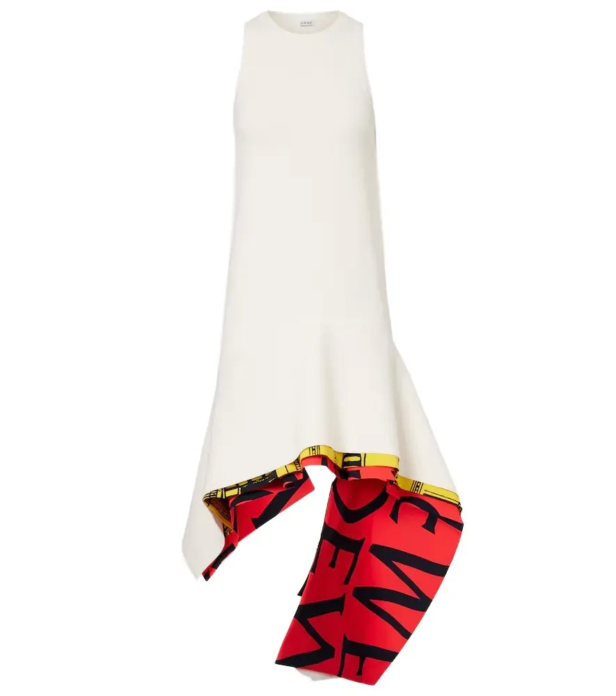 Loewe Asymmetric printed minidress