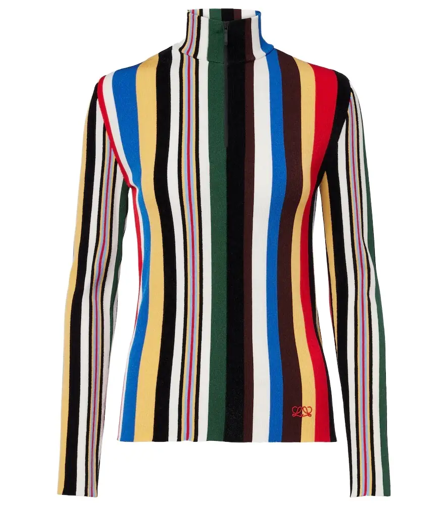 Loewe Striped half-zip sweater