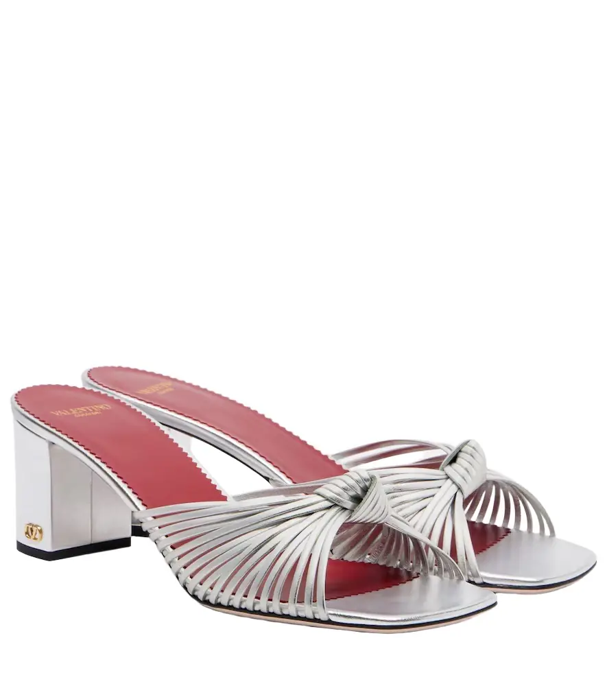 Valentino Garavani Annet metallic leather sandals - Women's Shoes