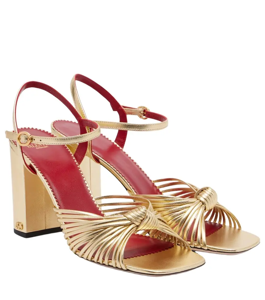 Valentino Garavani Annet metallic leather sandals