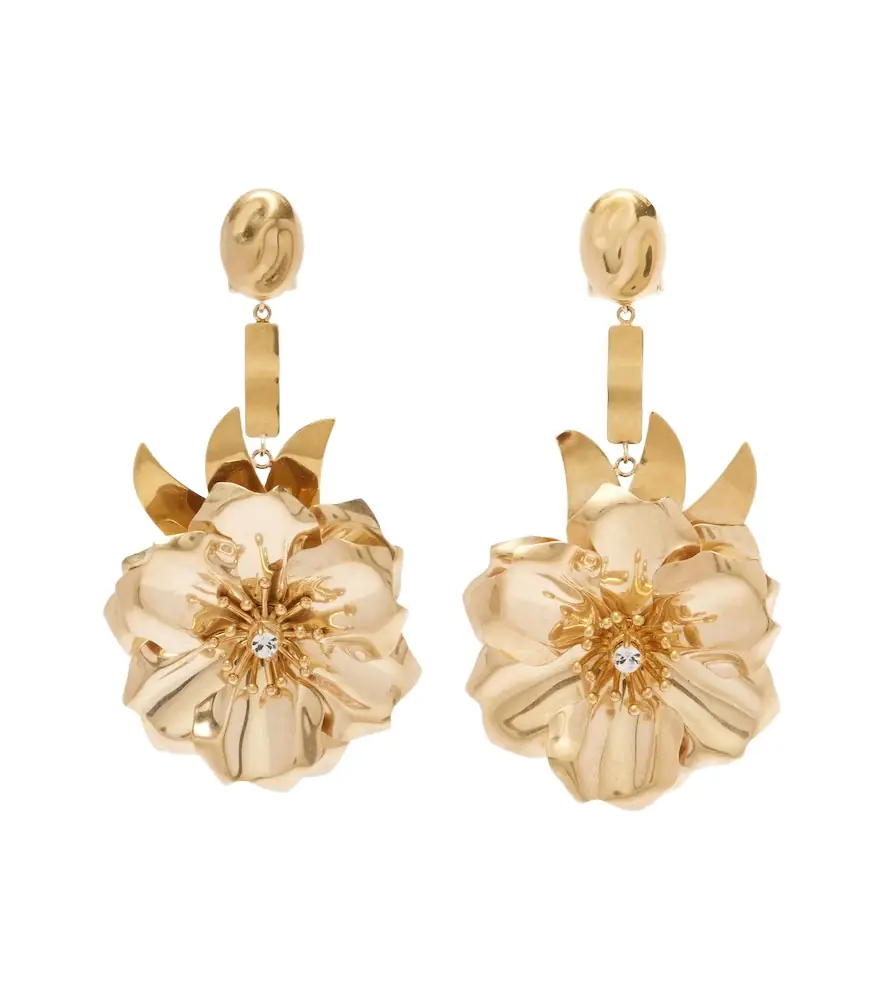 Miu Miu Floral crystal-embellished drop earrings