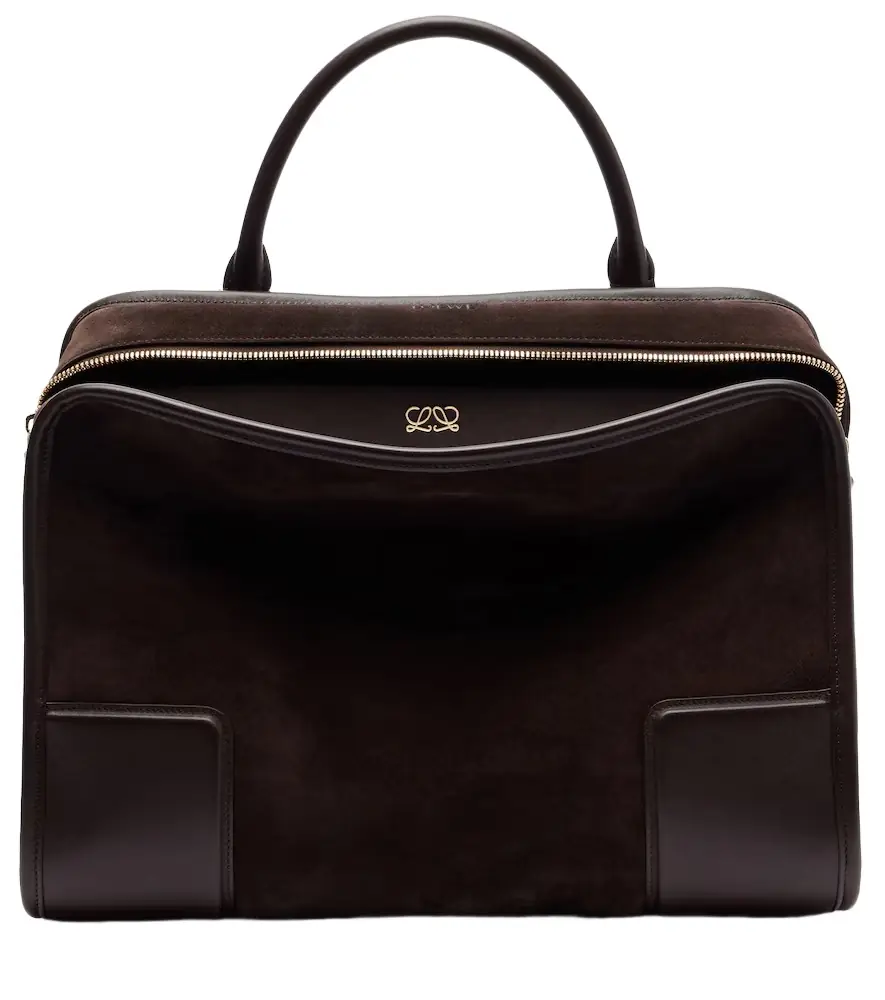 Loewe Amazona 180 Large suede top-handle bag