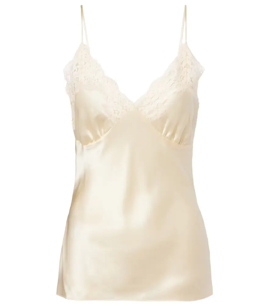 Stella McCartney Lace-trimmed silk satin camisole