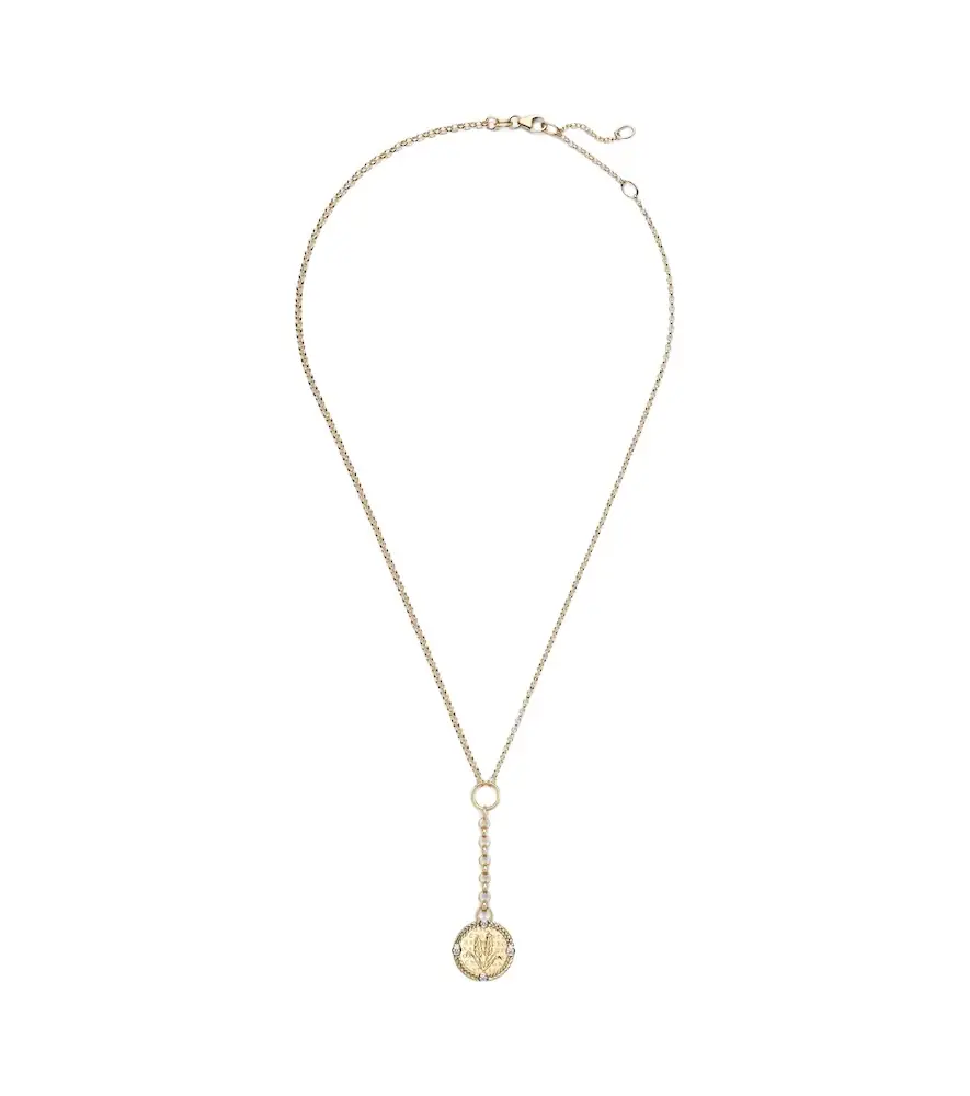 FoundRae Infinite Gratitude 18kt gold pendant necklace with diamonds