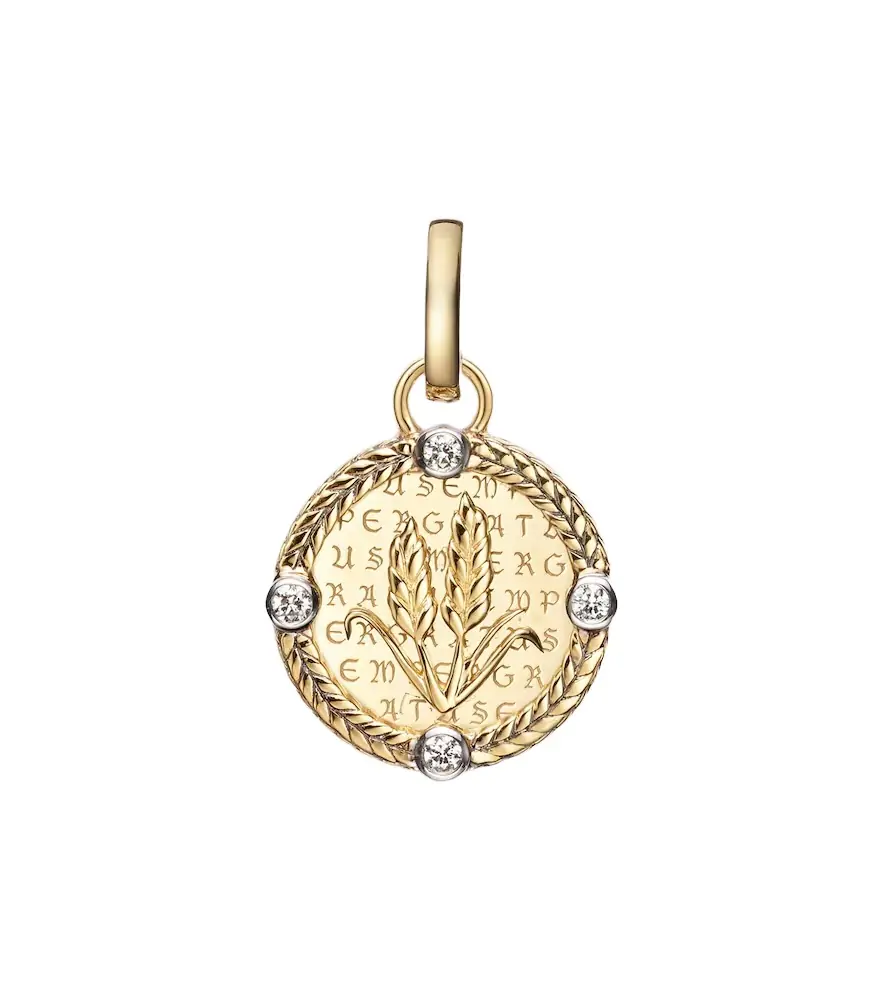 FoundRae Infinite Gratitude 18kt gold pendant necklace with diamonds