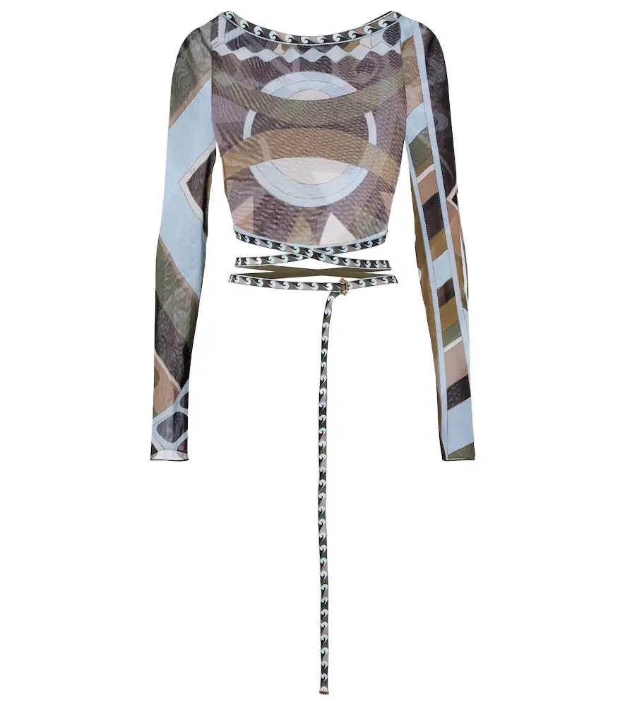 Pucci Vivara tulle crop top