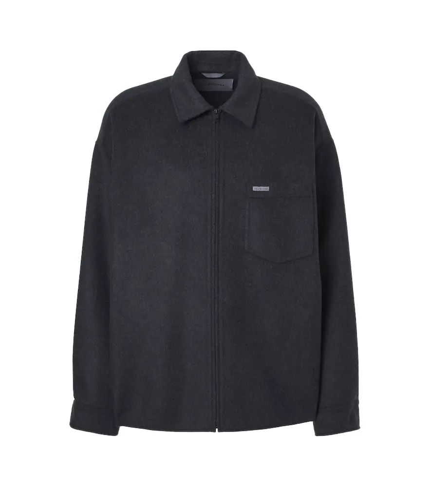 Balenciaga Wool-blend zip-up overshirt