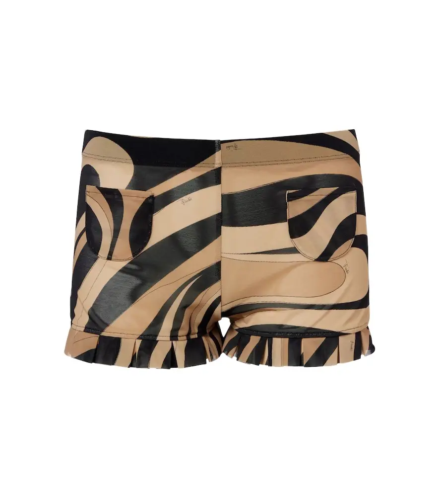 Pucci Marmo ruffled mesh shorts