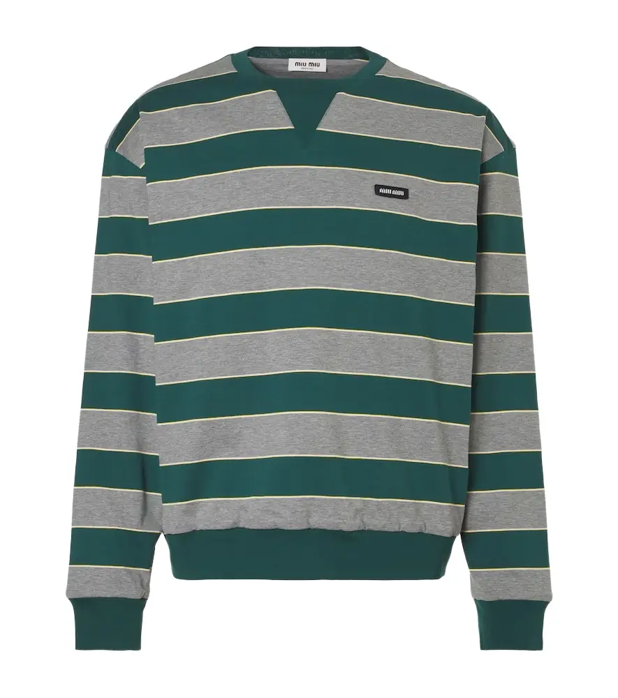 Miu Miu Striped cotton jersey sweatshirt