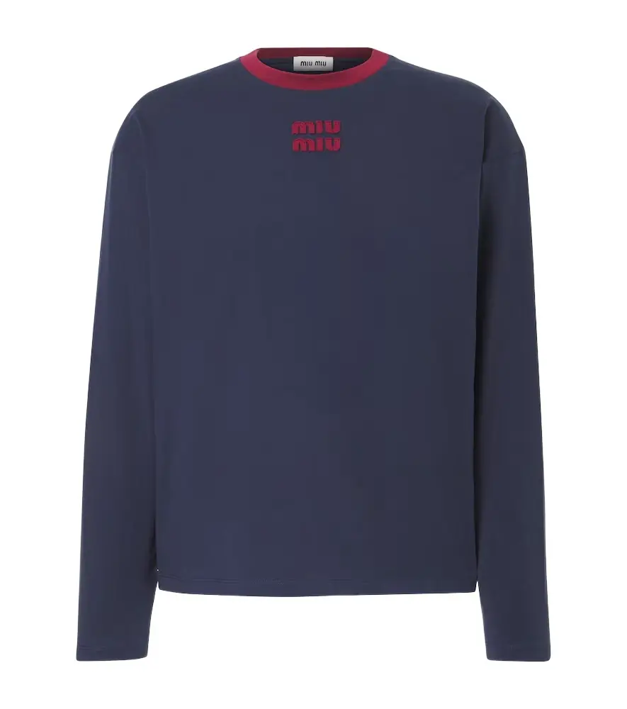 Miu Miu Logo cotton jersey T-shirt