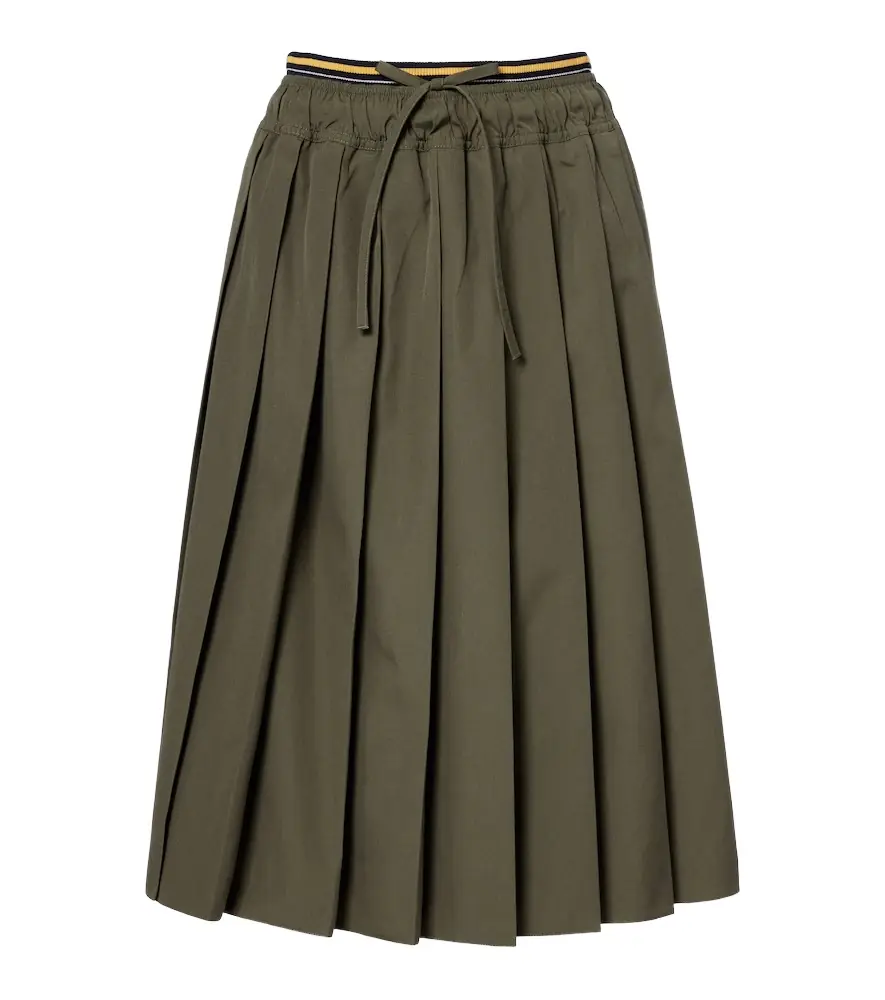 Prada Pleated poplin midi skirt