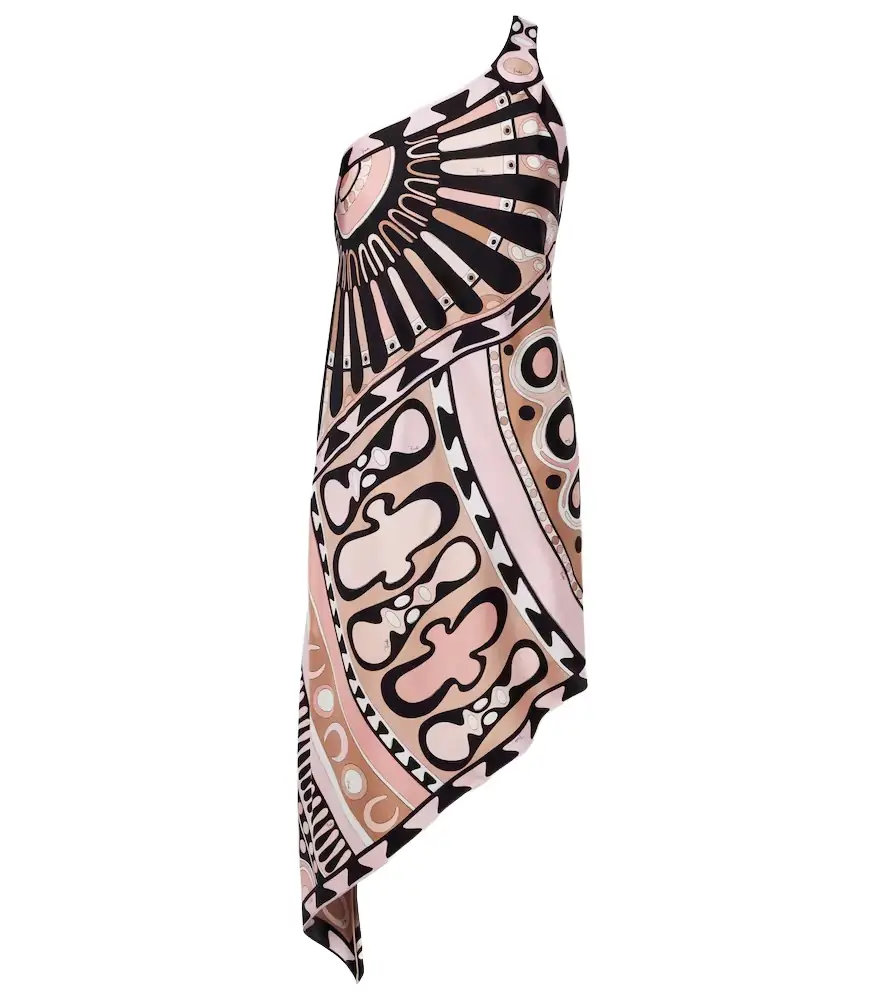 Pucci Abito one-shoulder silk twill minidress