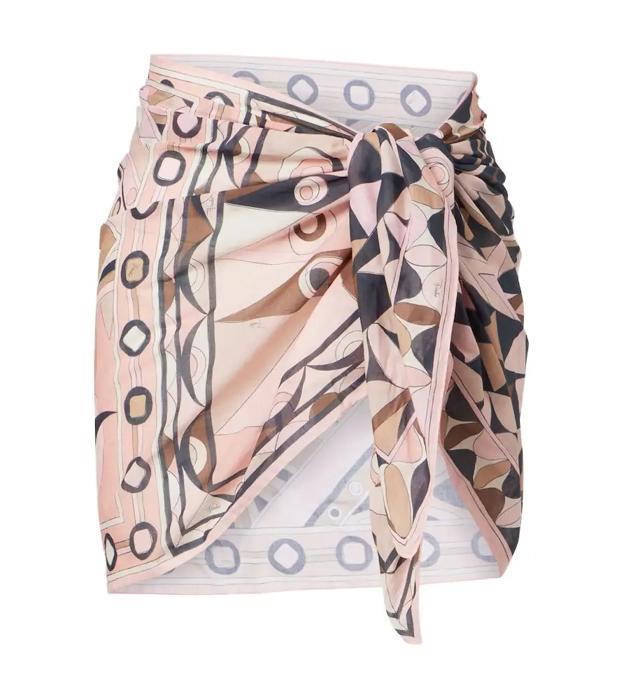 Pucci Mixed Print cotton beach cover-up