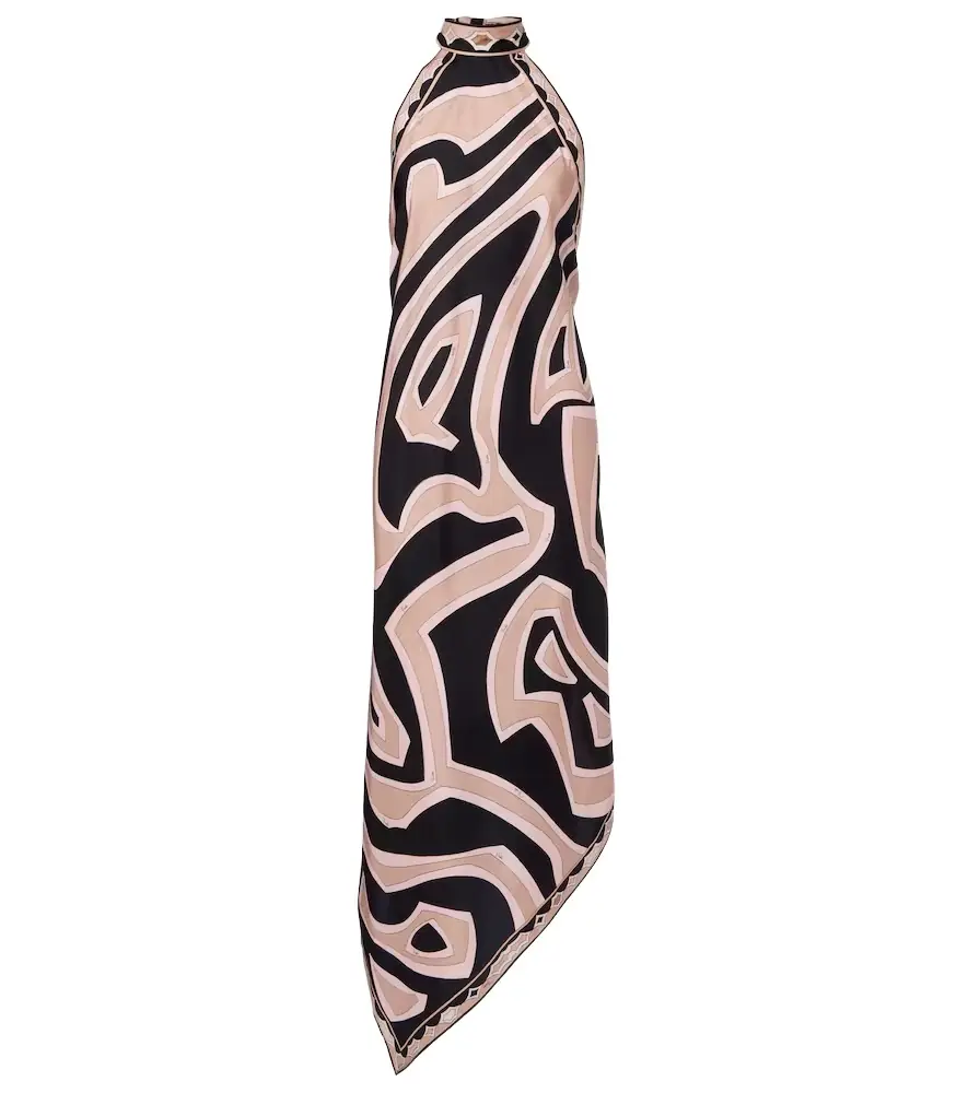 Pucci Labirinto halterneck silk twill midi dress