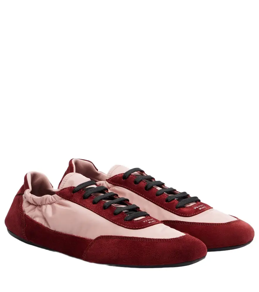 Prada Collapse Re-Nylon and suede sneakers