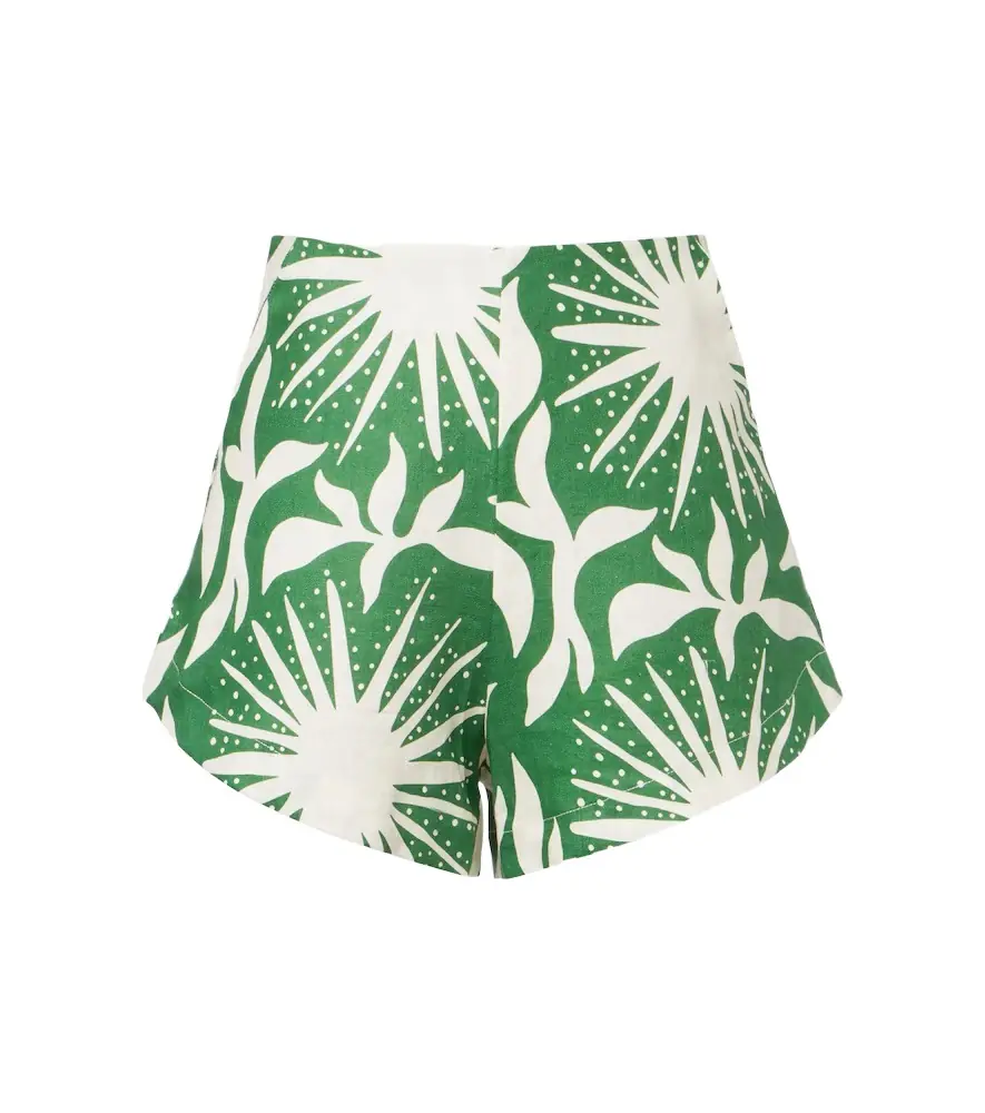 Cala de la Cruz Bahamas printed linen shorts