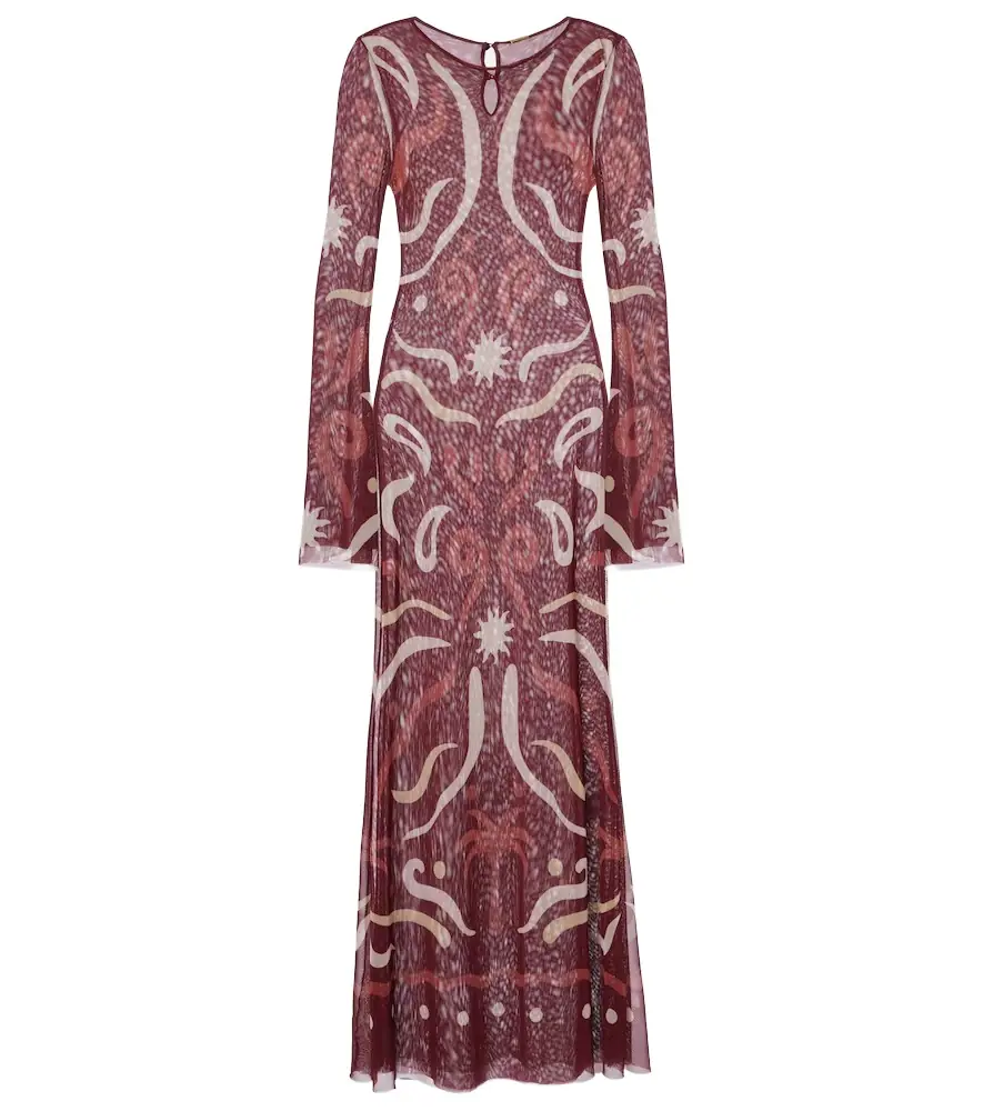 Cala de la Cruz Amay semi-sheer printed maxi dress