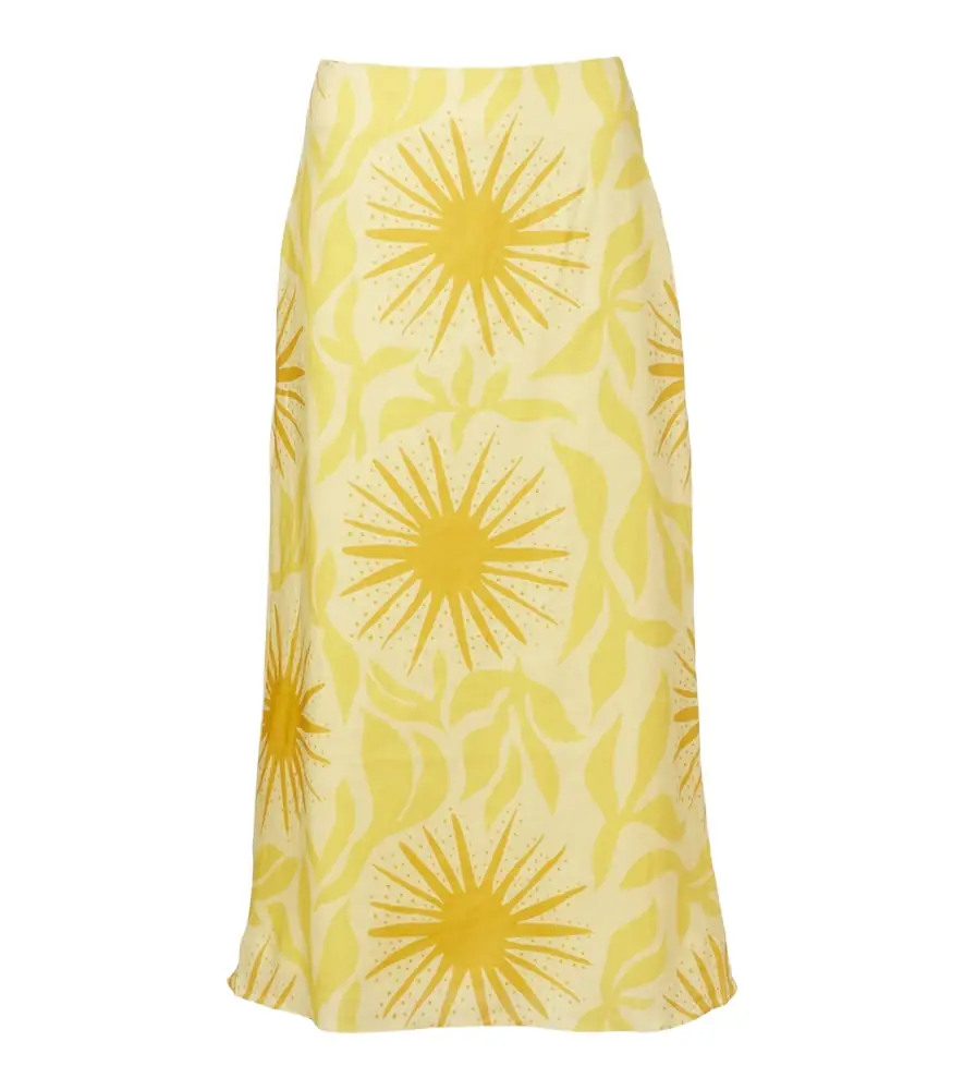 Cala de la Cruz Fabiana printed linen midi skirt