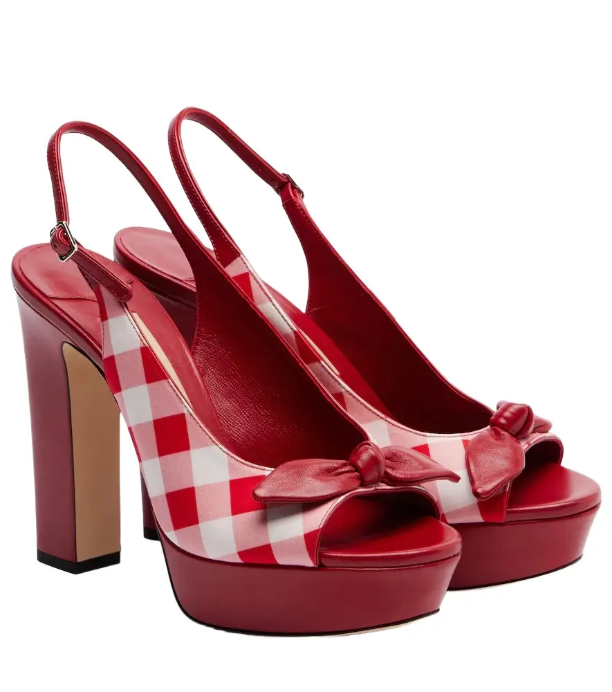 Jimmy Choo Ziva checked peep-toe pumps