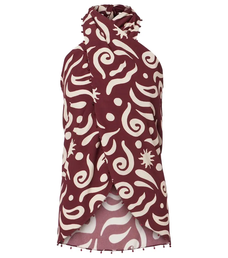 Cala de la Cruz Zauma beaded printed top