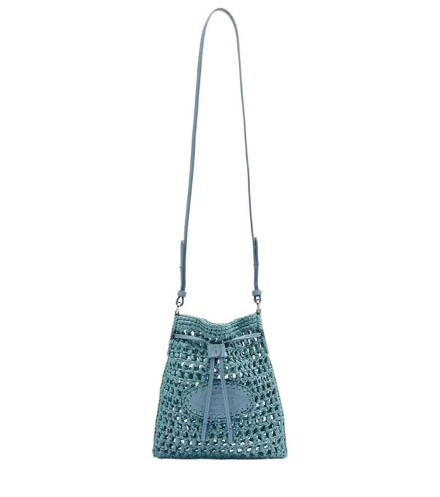 Tod's EBL Mini raffia-effect bucket bag
