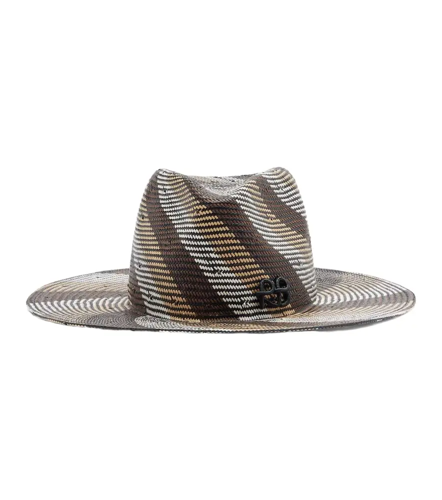 Ruslan Baginskiy triped straw fedora