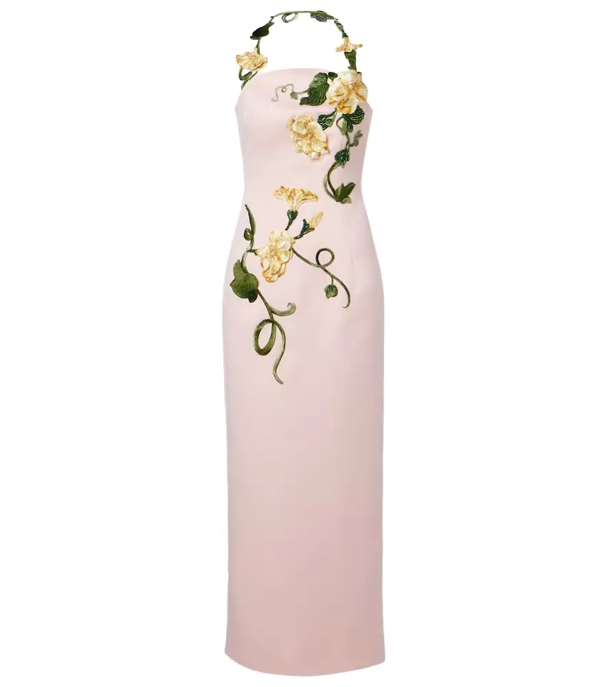 Leo Lin Ava floral-appliqué corset gown