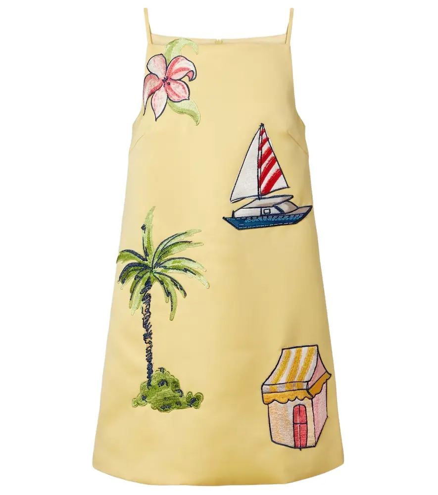 Leo Lin Leia beaded patch-appliqué minidress
