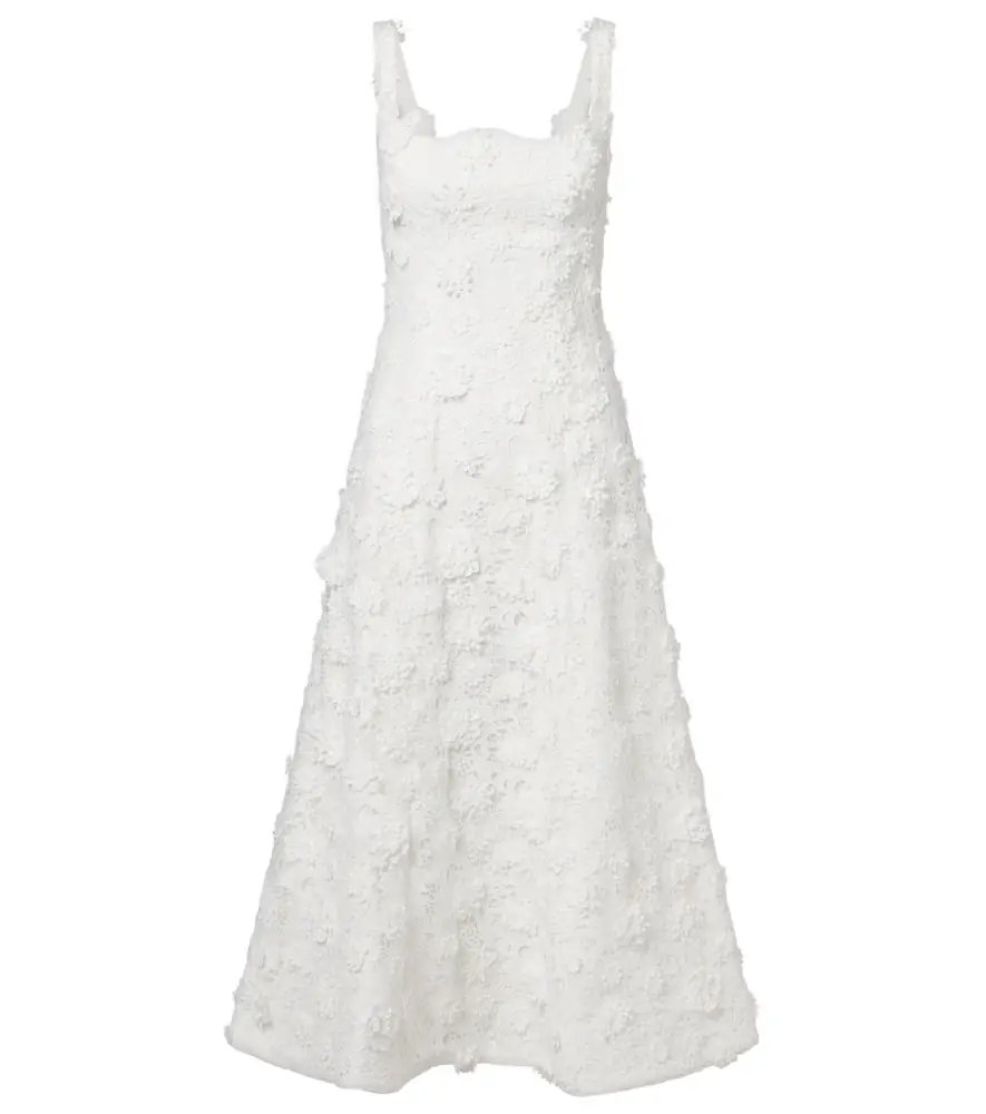 Leo Lin Embroidered lace midi dress