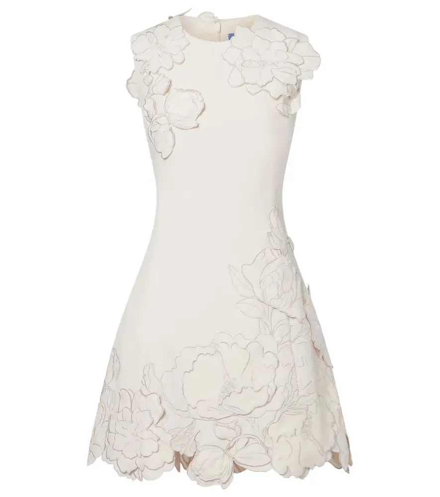 Leo Lin Floral-appliqué minidress