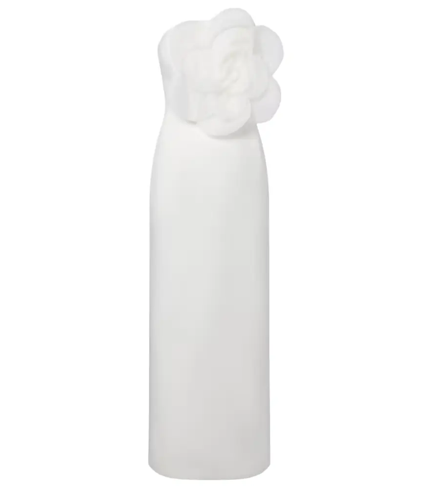 Leo Lin Floral-appliqué maxi dress