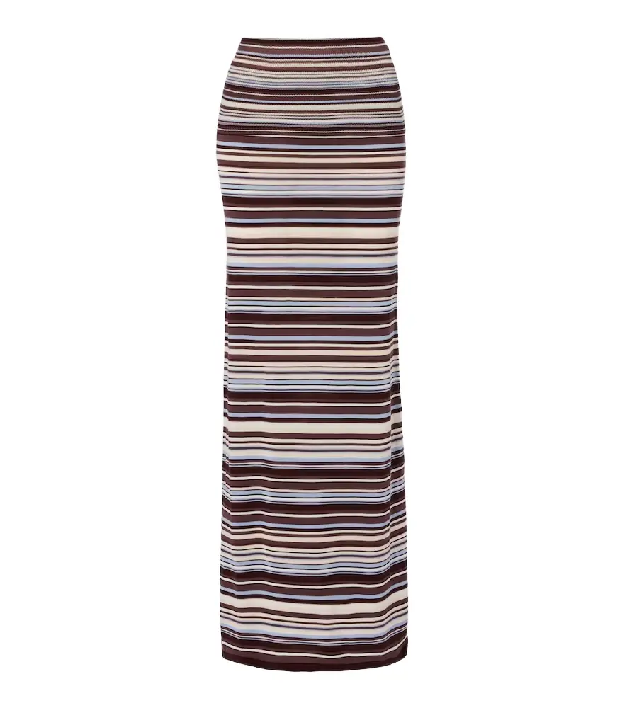 Aya Muse Knitted striped maxi skirt