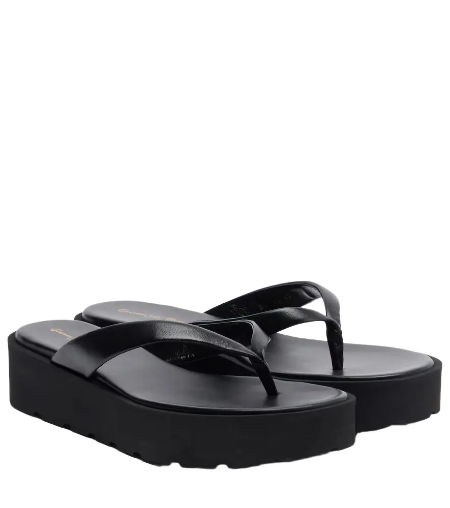 Gianvito Rossi Leather platform thong sandals