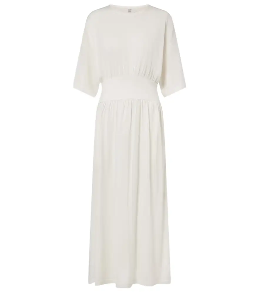 Toteme Cotton and silk jersey midi dress