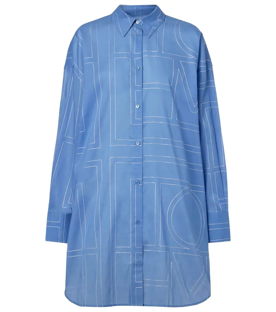 Toteme Embroidered cotton-blend shirt