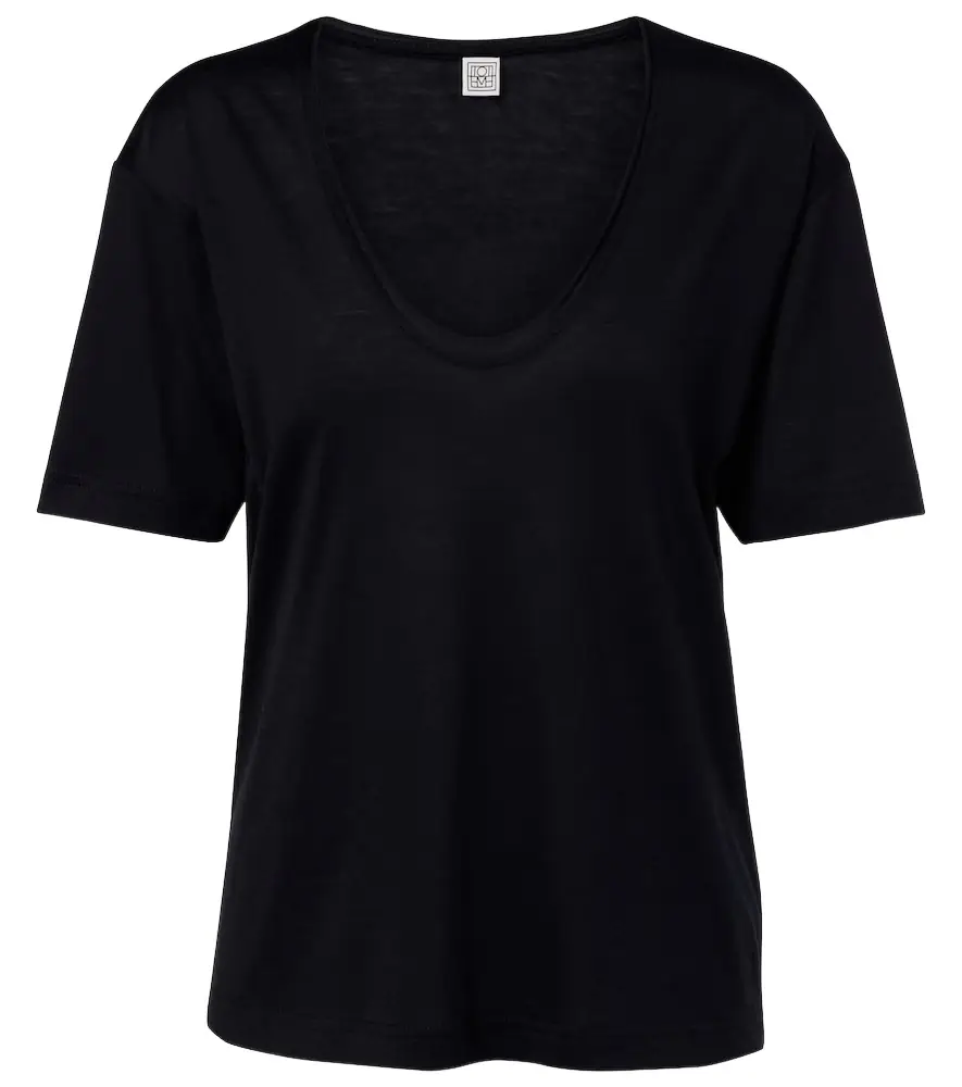 Toteme Cotton and silk jersey T-shirt