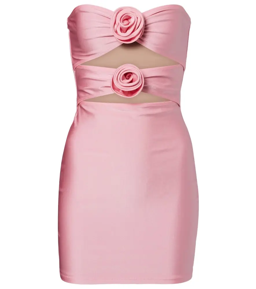 Adriana Degreas Cutout floral-appliqué minidress