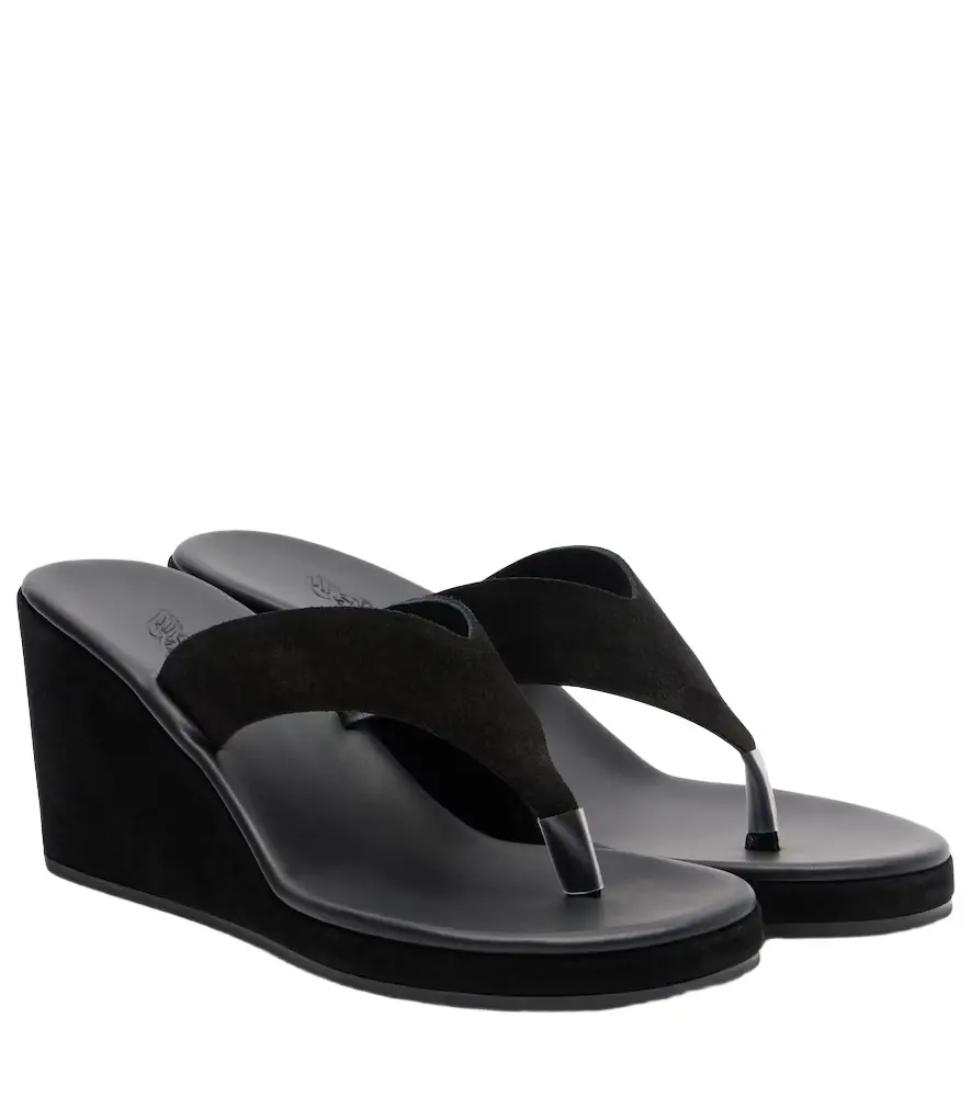Ancient Greek Sandals Charys suede wedge thong sandals