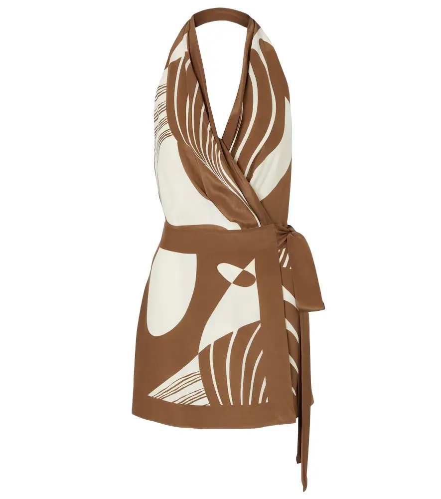 SIR Almara printed silk wrap dress