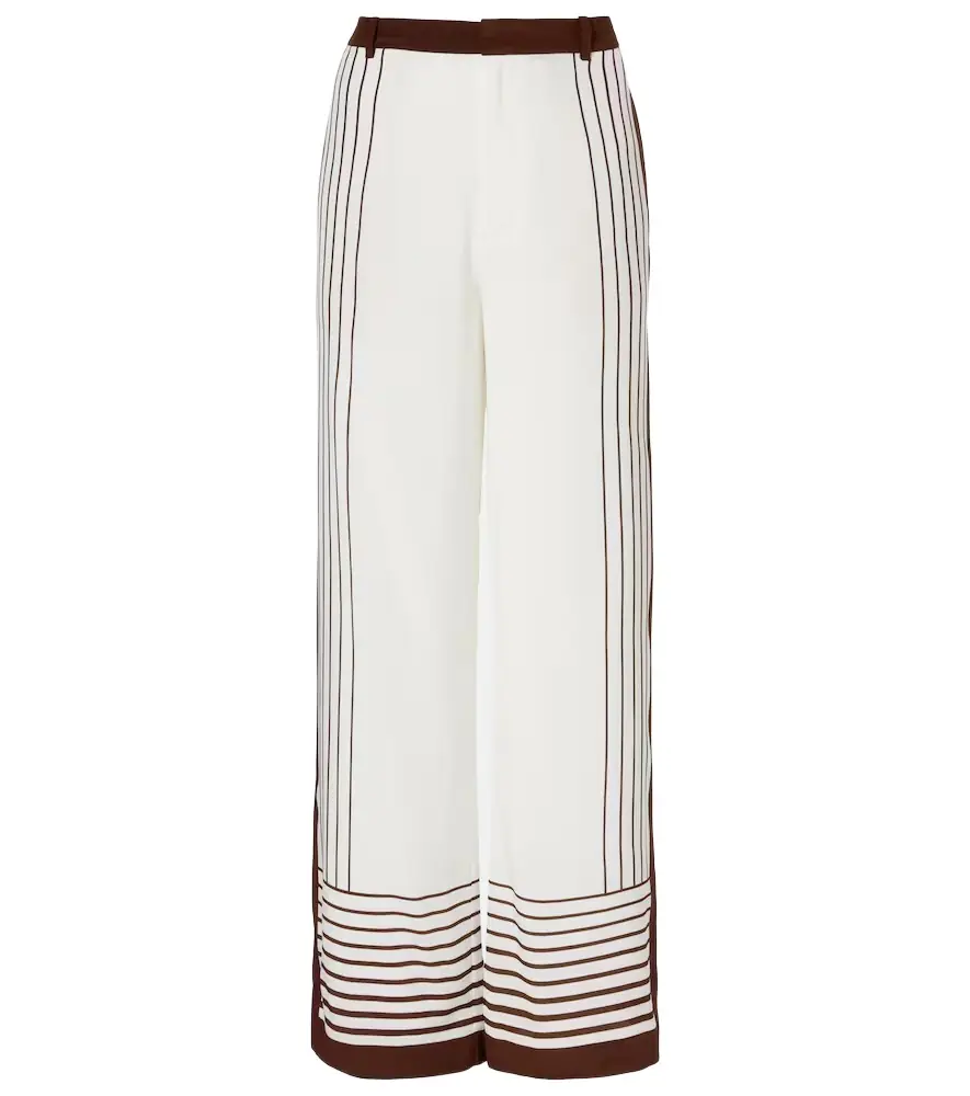 SIR Destino striped silk wide-leg pants