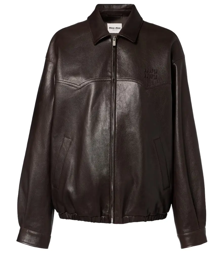 Miu Miu Leather blouson jacket