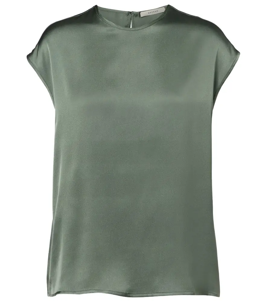 Asceno Dasha silk twill top