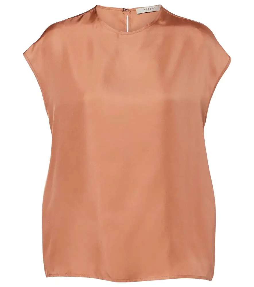 Asceno Dasha silk twill top