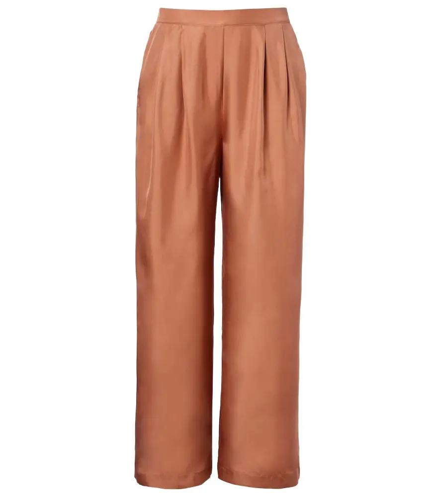 Asceno Isola pleated silk twill wide-leg pants