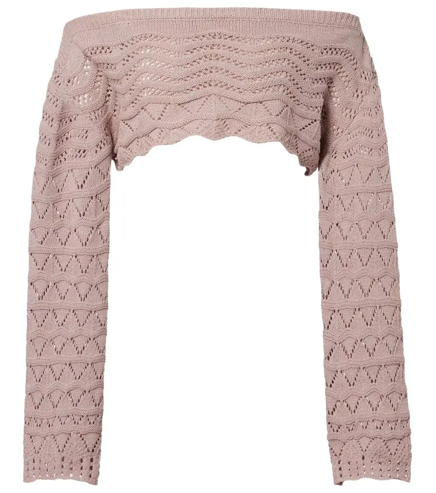 Bananhot Helena crochet cotton-blend crop top