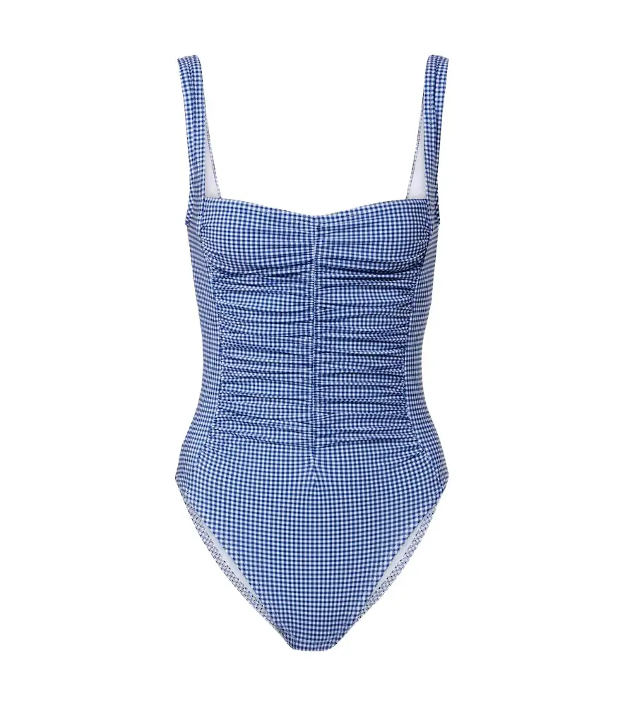 Karla Colletto Gingham ruched swimsuit